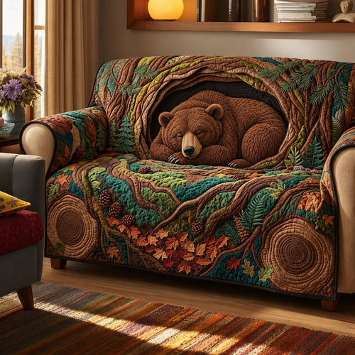 Sleeping Bear Quilted Sofa Cover GFTOPND3710