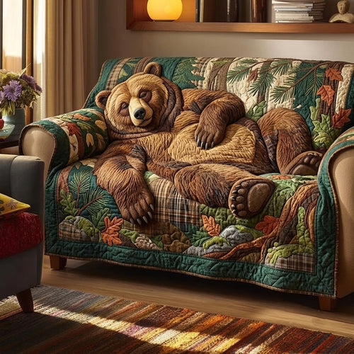 Sleeping Bear Quilted Sofa Cover GFTOPND3712