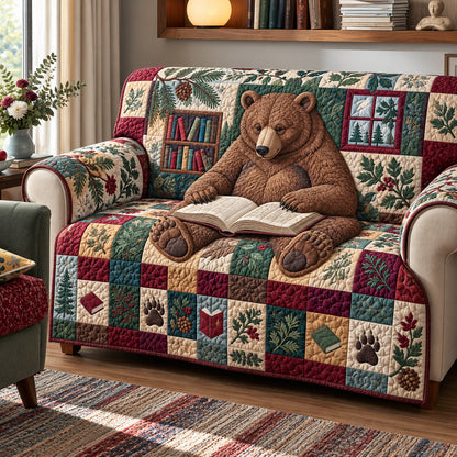 Reading Bear Quilted Sofa Cover GFTOPND3713