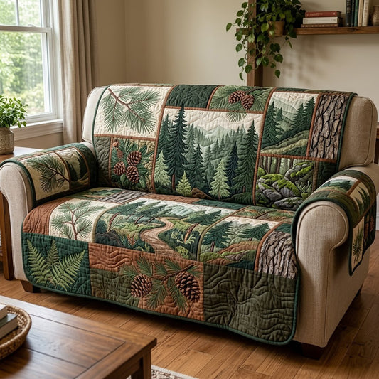 Ancient Pine Forest Quilted Sofa Cover GFTOPND3738
