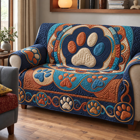 Giant Paw Medallion Quilted Sofa Cover GFTOPND3778