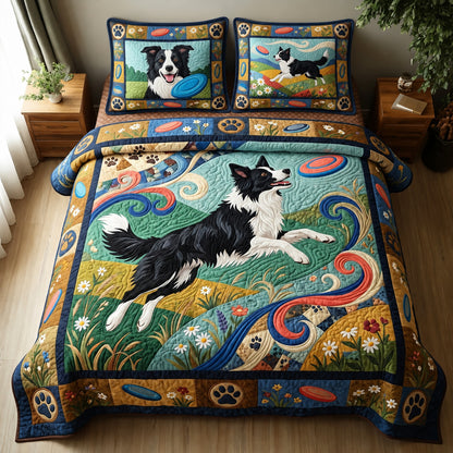 Frisbee Flying Adventure 3-Piece Quilted Bedding Set GFTOPND3787