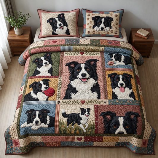 Border Collie Gallery 3-Piece Quilted Bedding Set GFTOPND3793
