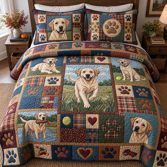 Labrador Memory 3-Piece Quilted Bedding Set GFTOPND3794