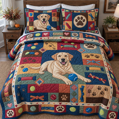Labrador Favorite Toy Box 3-Piece Quilted Bedding Set GFTOPND3795