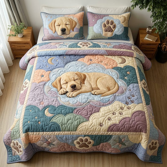 Labrador Dreamy Cloud Nap 3-Piece Quilted Bedding Set GFTOPND3798