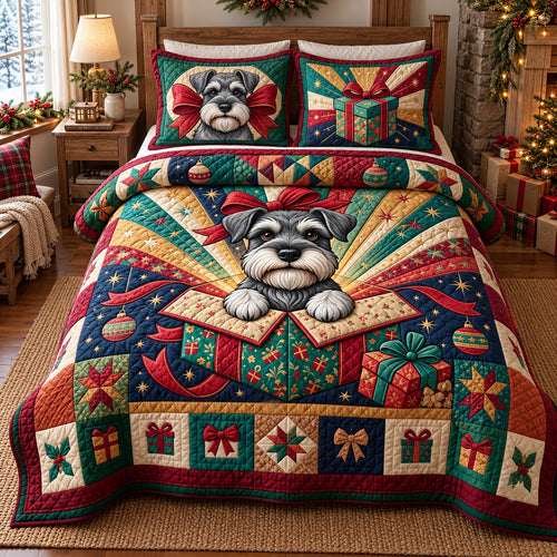 Schnauzer Magical Gift Surprise 3-Piece Quilted Bedding Set GFTOPND3890