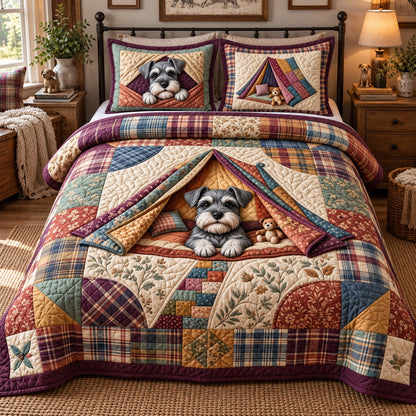 Schnauzer Blanket Fort Explorer 3-Piece Quilted Bedding Set GFTOPND3891
