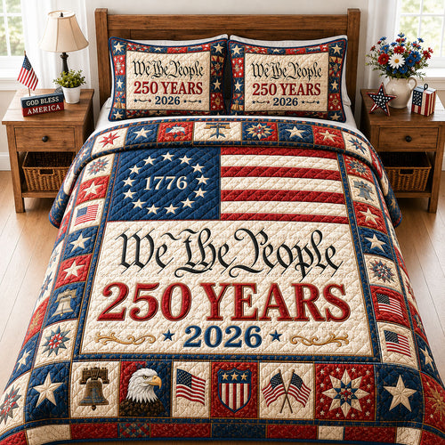 Heritage Patch 3-Piece Quilted Bedding Set GFTOPND39