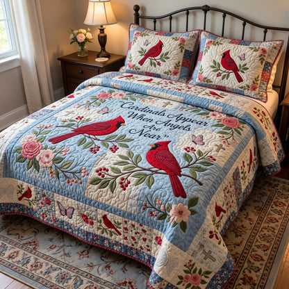 Cardinal Appear 3-Piece Quilted Bedding Set GFTOPND3908