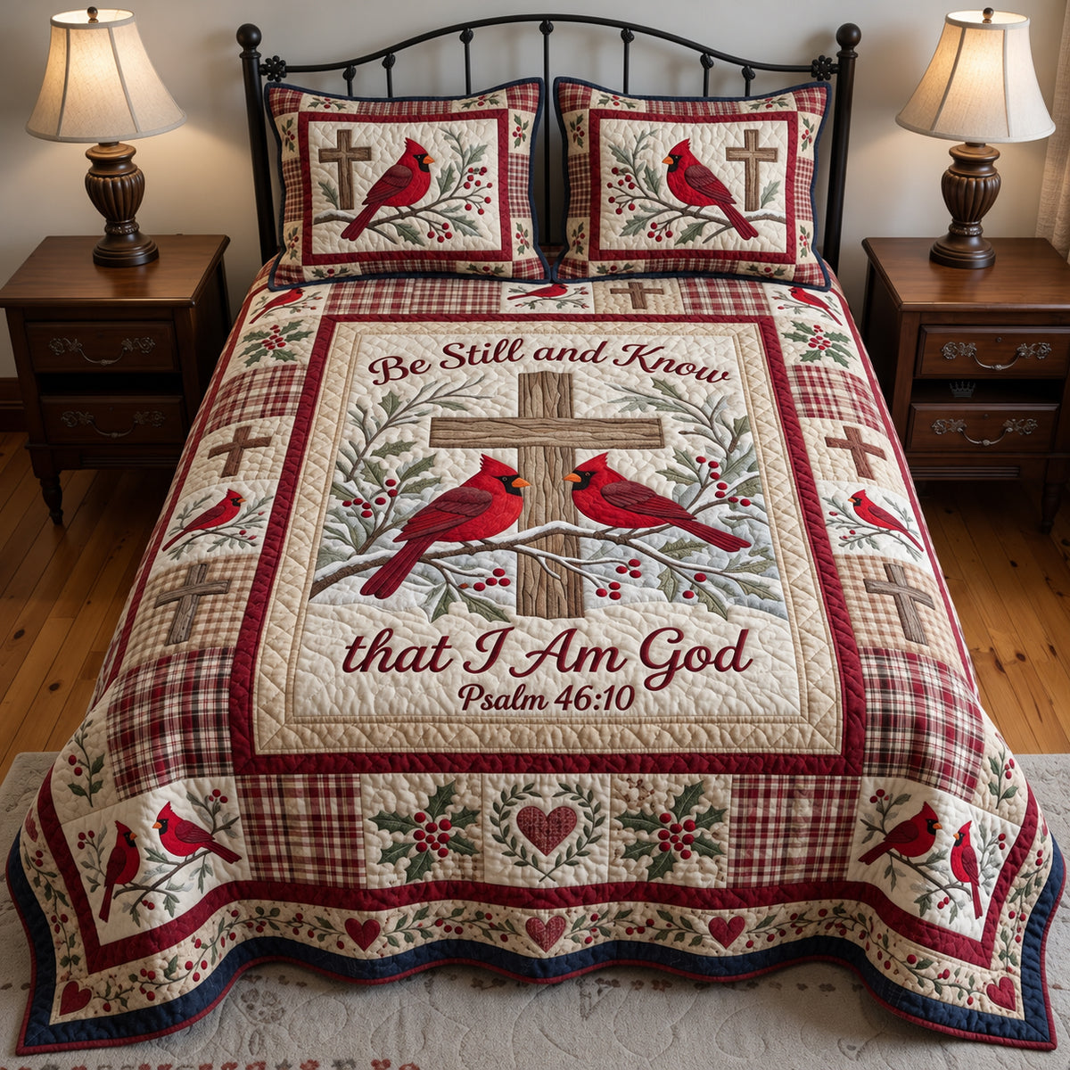 Be Still And Know 3-Piece Quilted Bedding Set GFTOPND3909