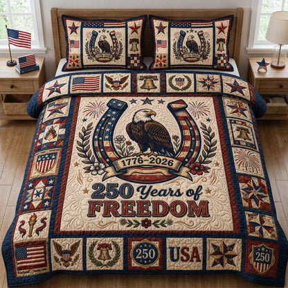 Patriotic Bald Eagle 3-Piece Quilted Bedding Set GFTOPND396