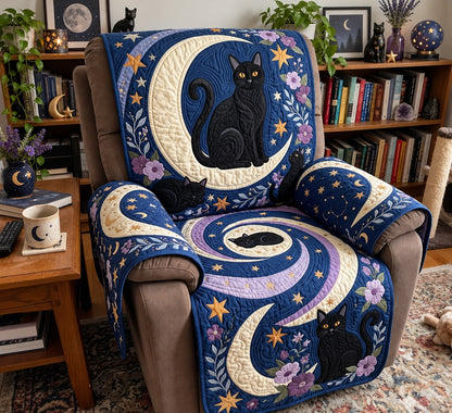 Moonlight Cat Quilted Sofa Cover GFTOPND4008