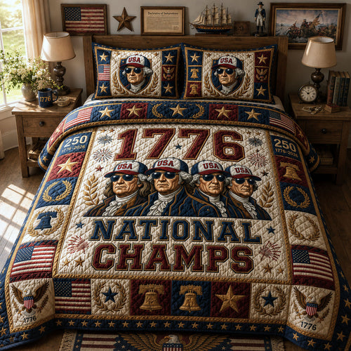 1776 National Champions 3-Piece Quilted Bedding Set GFTOPND402