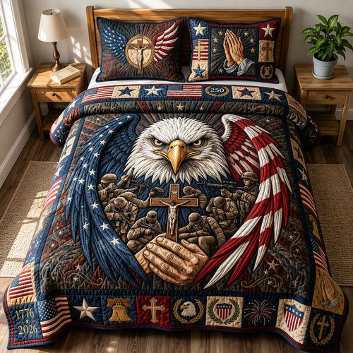 America 250 Pride 3-Piece Quilted Bedding Set GFTOPND404