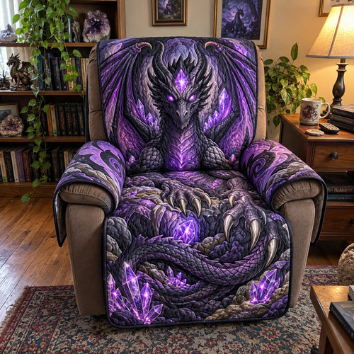 Amethyst Shadow Dragon Quilted Sofa Cover GFTOPND4042