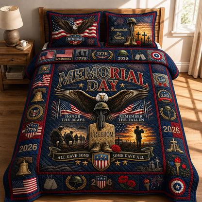 Memorial Day 3-Piece Quilted Bedding Set GFTOPND405