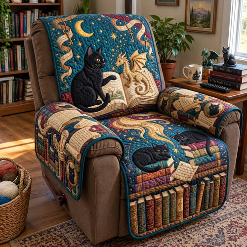 Dragon And Black Cat Quilted Sofa Cover GFTOPND4052