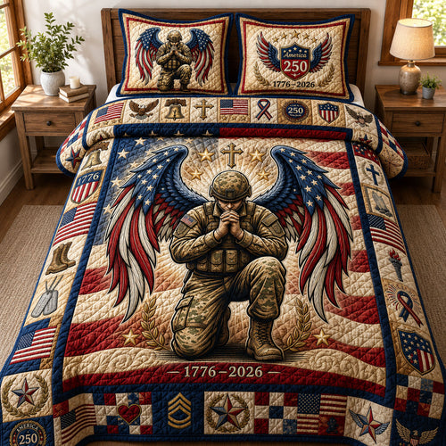 Kneeling Soldier 3-Piece Quilted Bedding Set GFTOPND407