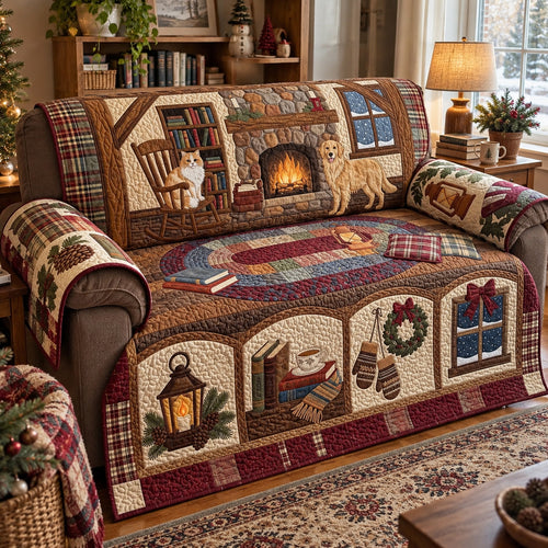 Hearthside Patchwork Story Quilted Sofa Cover GFTOPND4100