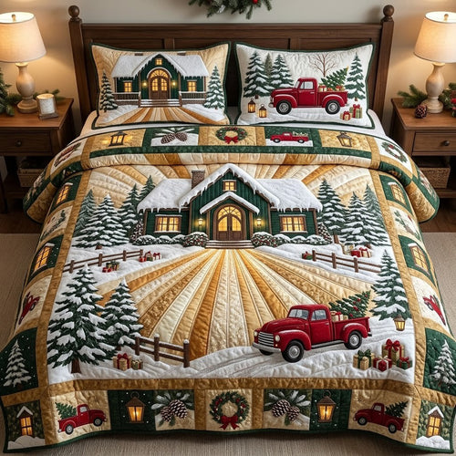 Cabin Radiant Sunburst 3-Piece Quilted Bedding Set GFTOPND4112