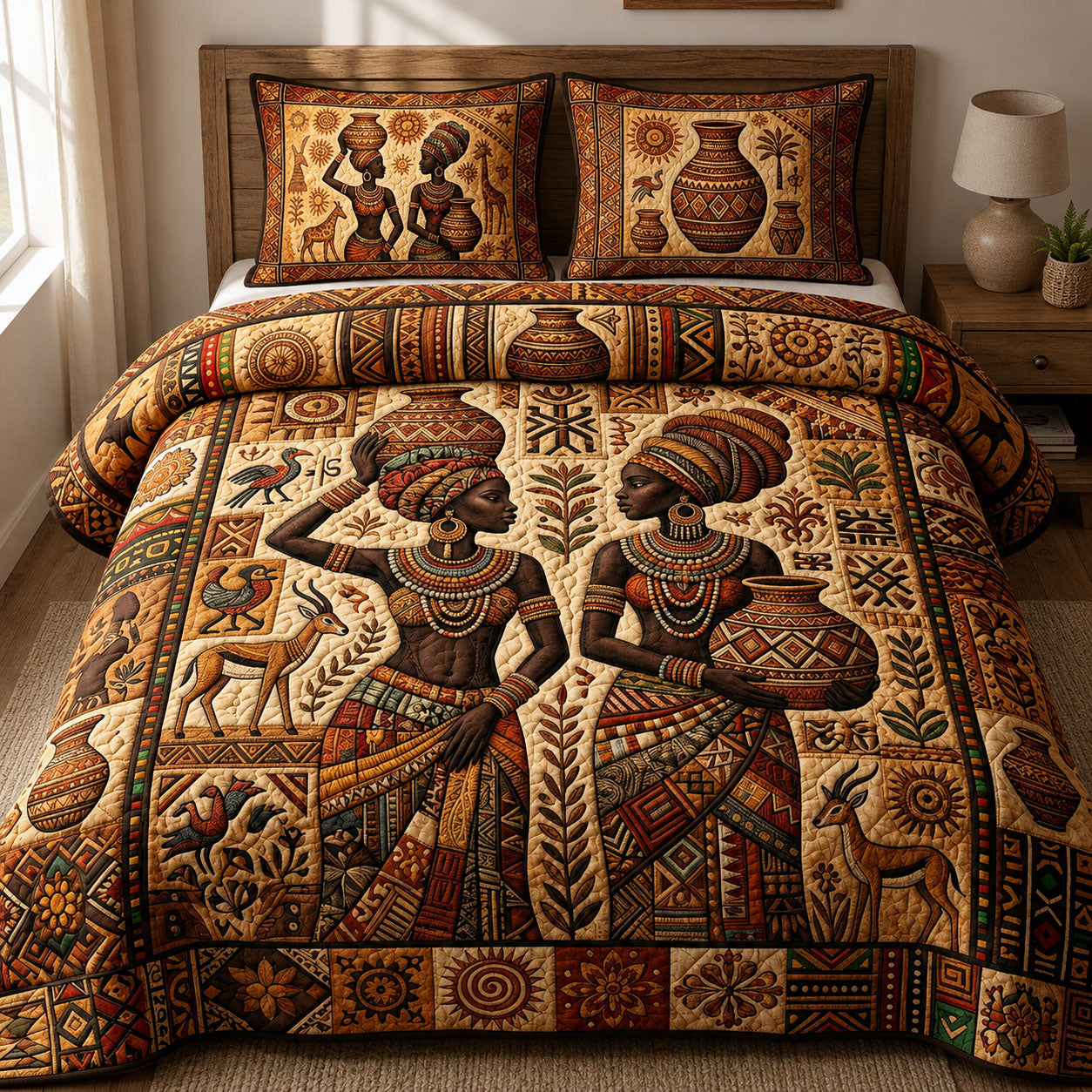 Soulbound Roots 3-Piece Quilted Bedding Set GFTOPND455