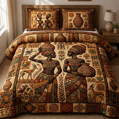 Soulbound Roots 3-Piece Quilted Bedding Set GFTOPND455