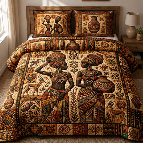 Soulbound Roots 3-Piece Quilted Bedding Set GFTOPND455