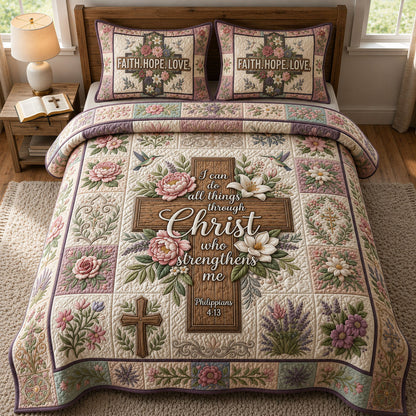 Christian Faith 3-Piece Quilted Bedding Set GFTOPND459