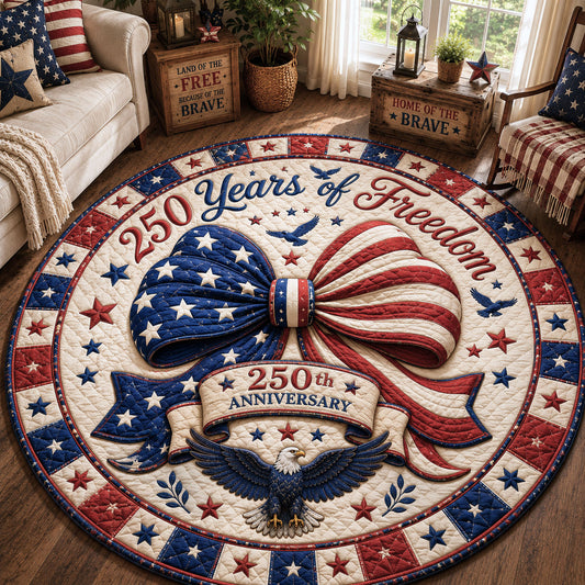 250 Years of Freedom Bow Quilted Round Mat GFTOPND46