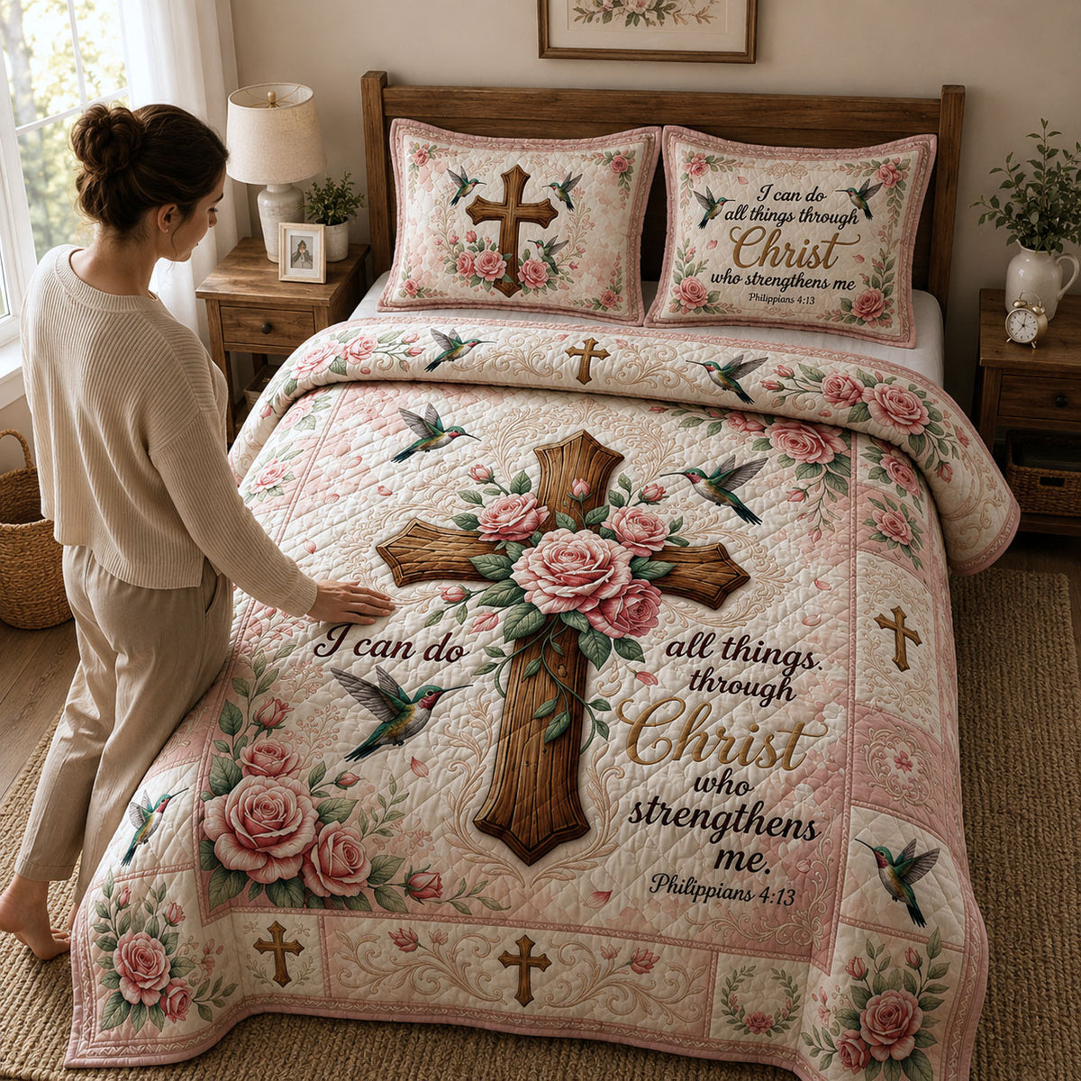 Christian Faith 3-Piece Quilted Bedding Set GFTOPND462