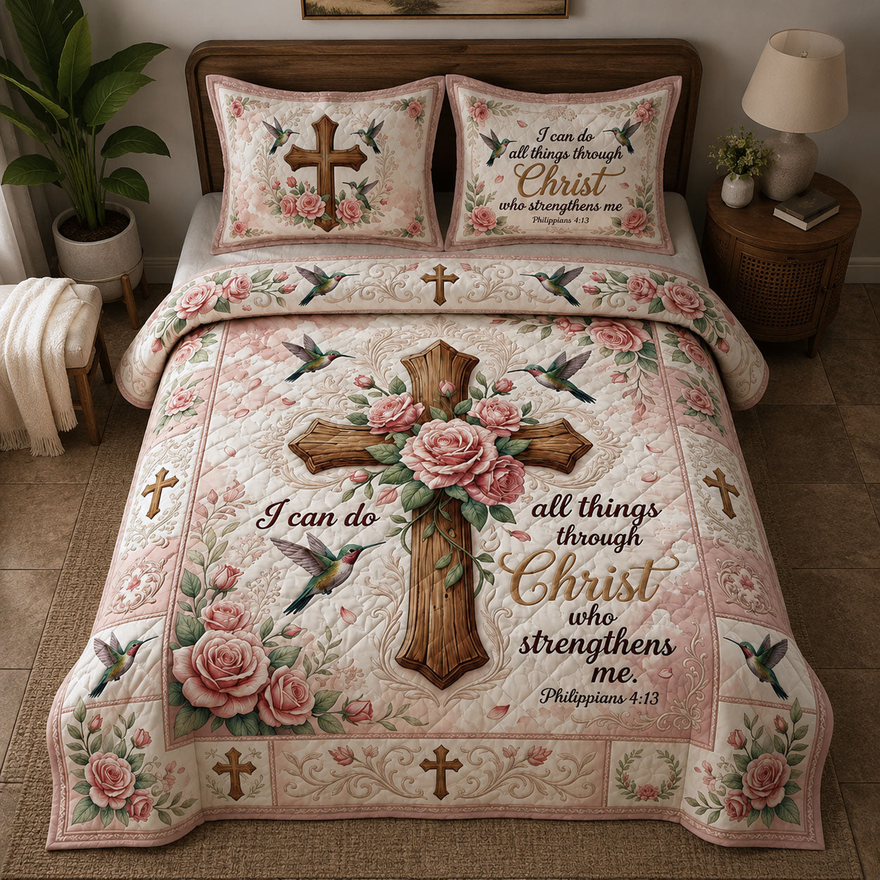Christian Faith 3-Piece Quilted Bedding Set GFTOPND462