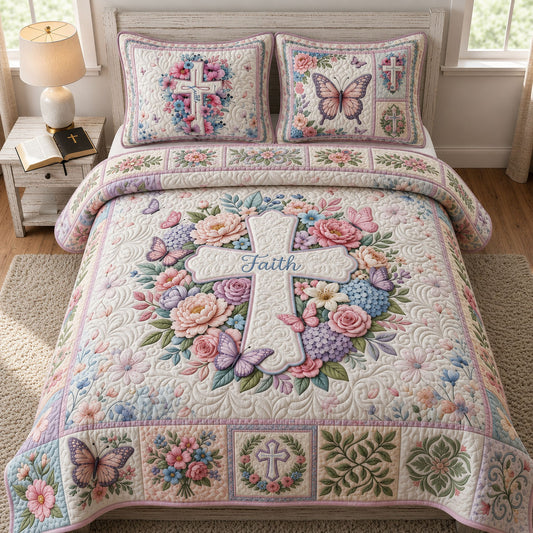 Christian Faith 3-Piece Quilted Bedding Set GFTOPND463