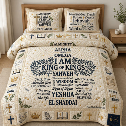 Name Of God 3-Piece Quilted Bedding Set GFTOPND466