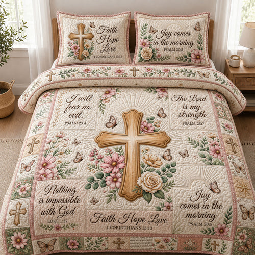 Christian Faith 3-Piece Quilted Bedding Set GFTOPND467