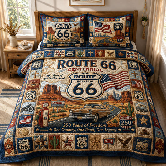 Route 66 Legacy 3-Piece Quilted Bedding Set GFTOPND475