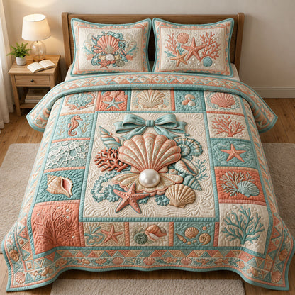 Ocean Treasures 3-Piece Quilted Bedding Set GFTOPND493