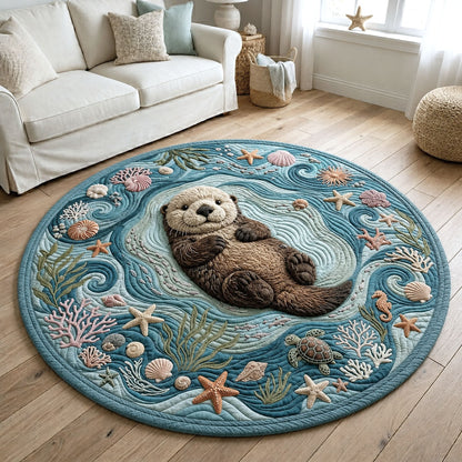 Sea Otter Quilted Round Mat GFTOPND51