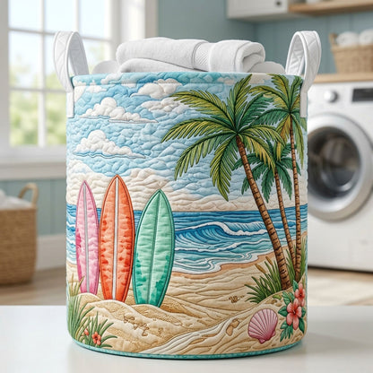 Ocean Surfboard Quilted Laundry Basket GFTOPND517