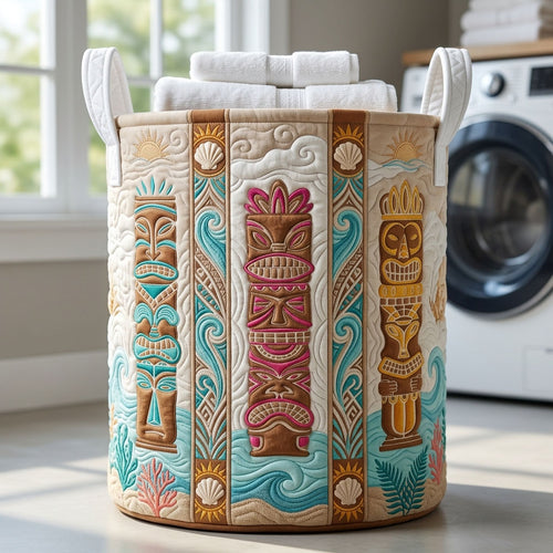 Polynesian Tiki Quilted Laundry Basket GFTOPND519