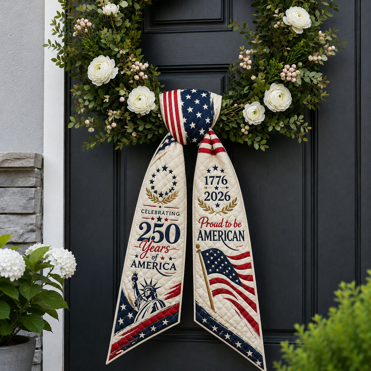 250 Years Of America Quilted Wreath Sash GFTOPND526