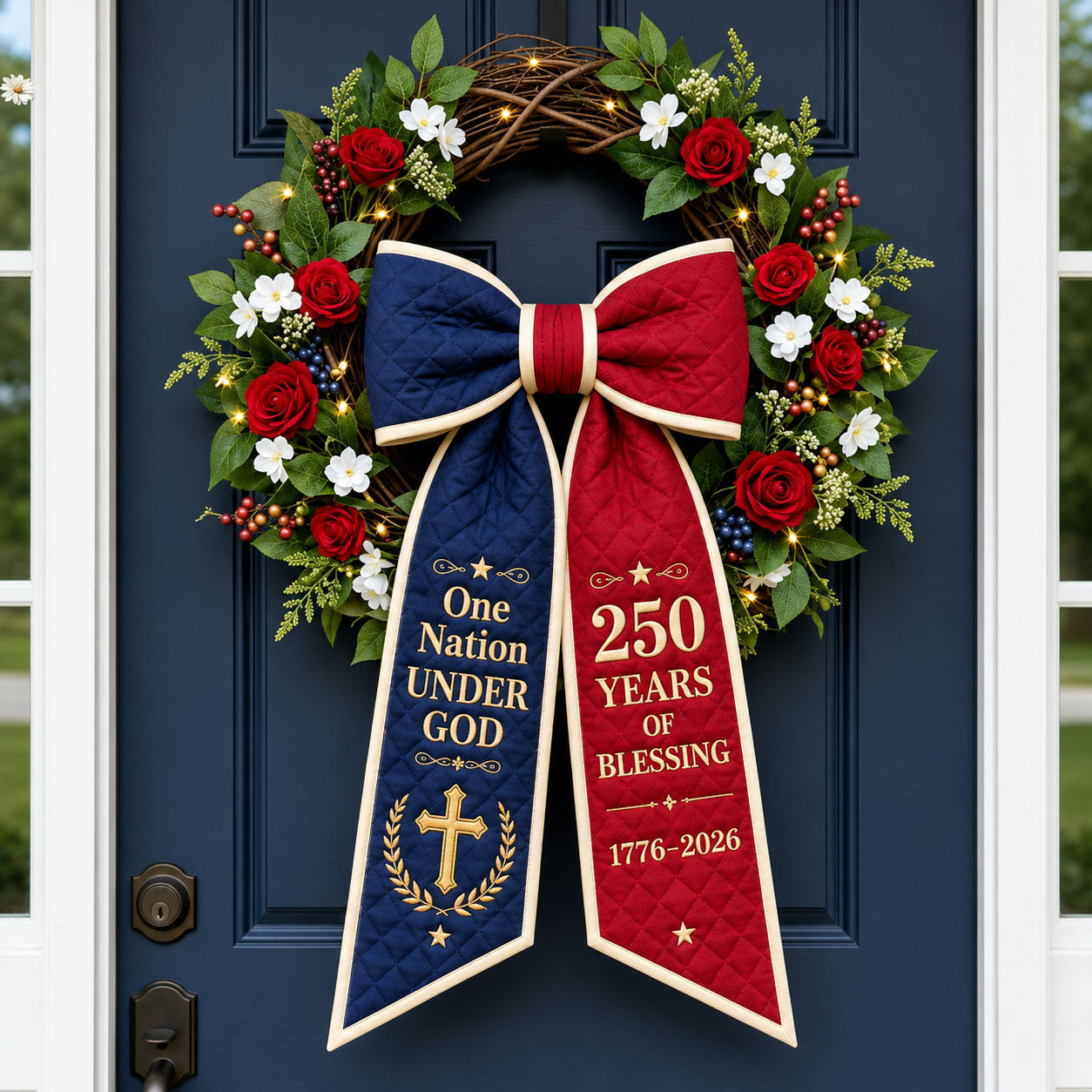 One Nation Under God Quilted Wreath Sash GFTOPND527