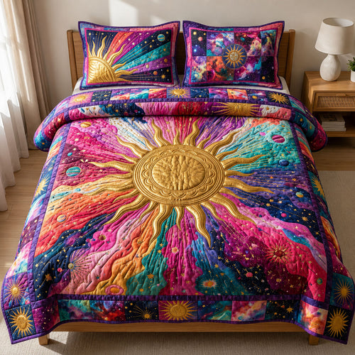 Colorful Sunshine 3-Piece Quilted Bedding Set GFTOPND531