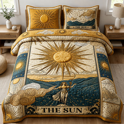 Tarot Card The Sun 3-Piece Quilted Bedding Set GFTOPND536