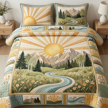 Road To Sunshine 3-Piece Quilted Bedding Set GFTOPND537