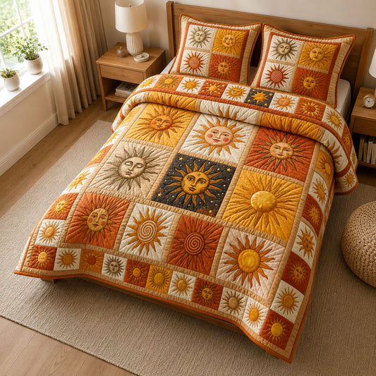 Iconic Sun 3-Piece Quilted Bedding Set GFTOPND539