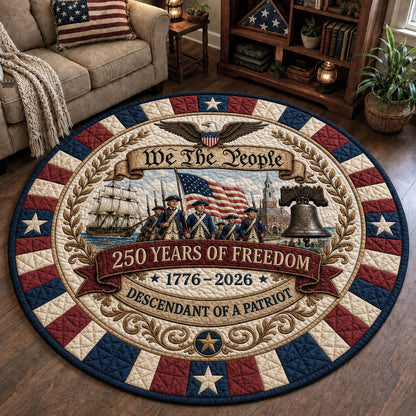 Descendant Of A Patriot Quilted Round Mat GFTOPND54