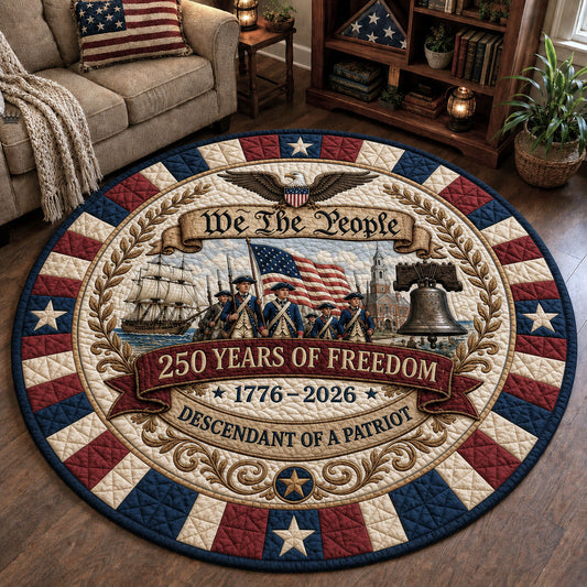 Descendant Of A Patriot Quilted Round Mat GFTOPND54