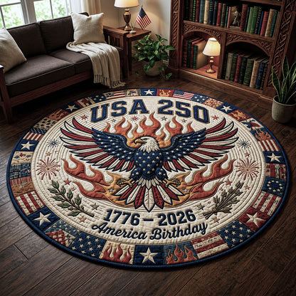 America Birthday Quilted Round Mat GFTOPND56