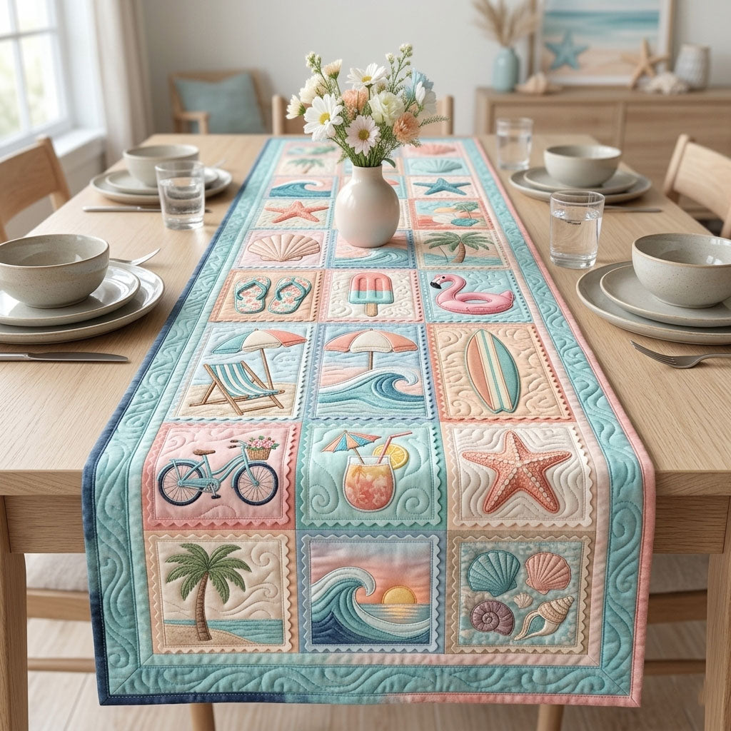 Beach Summer Vacation Quilted Table Runner GFTOPND58